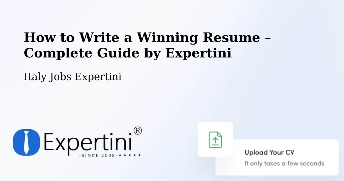 Resume Writing Guide for Job Seekers – Arba - Arba, Italy Jobs Expertini